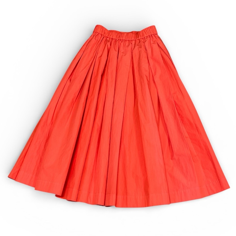 ECOLE DE CURIOSITIES Skirt France Solange Typewriter Orange Cotton Midi Small